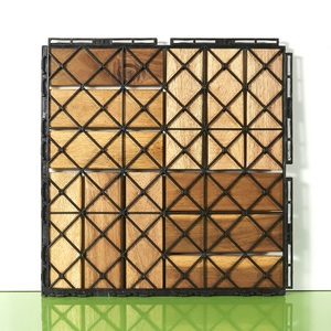 Baldosas de Madera de Acacia Modernas para Terraza, 300x300 mm, Tipo Encastrable, Ecológicas, Resistentes al Agua, Superficie Lisa, para Interiores/Exteriores, Jardín - Product Image 2