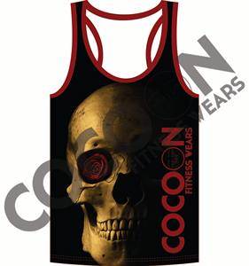 OEM sublimado al por mayor barato Fitness & Yoga desgaste hombres sublimación camiseta sin mangas desgastado bandera americana ilustraciones - Product Image 5