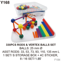Juguete Educativo de Construcción de Plástico PLOMA, Varilla y Bola Vertex, Rompecabezas 3D con Caja de Almacenamiento para Niños de 2-4 y 5-7 Años, Unisex