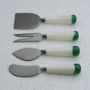 Pierre de marbre avec manche imprimé en émail et acier inoxydable de haute qualité 4 pièces couteau à fromage accessoires de cuisine cuisine à domicile - Product Image 5