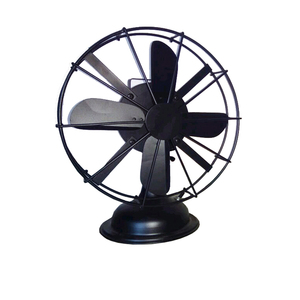 Ventilador de mesa de diseño antiguo hecho de hierro, con aspas de bas, jaula negra, ventilador Vintage decorativo para el hogar, venta al por mayor - Product Image 1