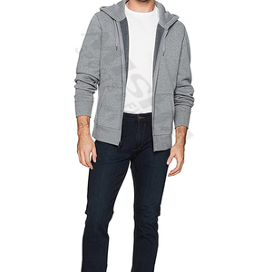 Unique Style Men Zip Up Hoodie In Grey Color Custom Made High Quality Men Hoodie - Product Image 4