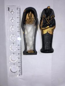 Statues pharaoniques égyptiennes anciennes en polyester, noir et jaune, faites à la main, qualité supérieure, décoration d'intérieur, Néfertiti (14x20x6cm) 500g EG - Product Image 6
