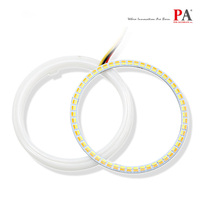 Lampe LED double couleur, yeux d'ange, phare Halo, anneau d'avertissement avec couvercle de diffuseur en plastique, blanc ambre 12-24V DC 60mm - 120mm