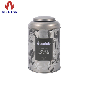Tea Caddy Tin Round Tin Factory Custom Logo Empty Tall Round Tea Caddy Tin Box Packaging