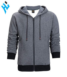 Sudadera con capucha para hombre, de algodón y polar, ropa para parte superior masculina, con cremallera, estilo Casual, de alta calidad, venta al por mayor, otoño - Product Image 1