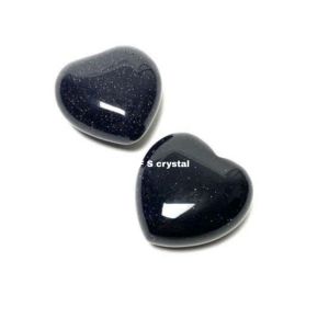 Venta al por mayor de corazones de cristal de ágata azul de la mejor calidad tallados en estilo de amor, piedras preciosas de buena calidad de GoldStone - Product Image 1