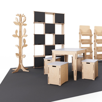 Stand d'exposition modulaire Esposit, personnalisable, en bois, incurvé, rectangulaire, carré, pour salon professionnel, modèle SHE-049-001