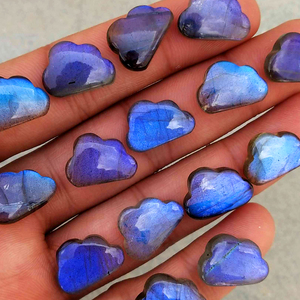 Support de bougie en labradorite naturelle, cabochon vierge, pierre savonneuse, sculpture animale, bracelet, boucles d'oreilles, cabochons en verre, cristal de pluie blanc - Product Image 4