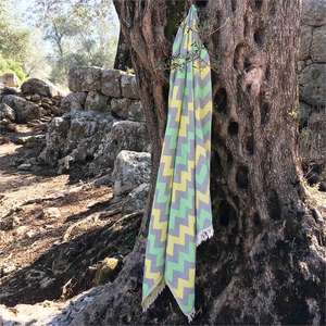 OYA HOME Peshtemal Serviette de plage rayée turque biologique de haute qualité, absorbante et à séchage rapide, 90 x 170 cm - Product Image 1