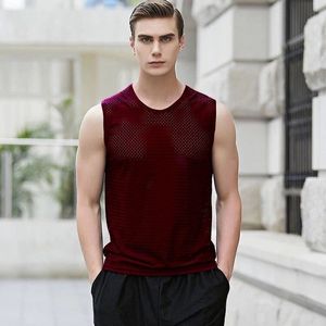 Breathable Quick Dry Anti-shrink Heat-Transfer Printed Solid Embroidery <b>Men</b> Tank Tops Blue Color Formal Wholesale for Adults - Product Image 2
