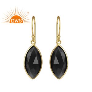 ผู้จัดจำหน่ายต่างหูพลอยออนิกซ์สีดำเหลี่ยมเพชรพลอย ผู้จัดจำหน่ายเครื่องประดับต่างหูเงินแท้ 925 - Product Image 1