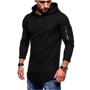 Sudadera con capucha ajustada para hombre, jersey de manga larga, Tops musculares, Camiseta deportiva para gimnasio, camiseta con diseño de logotipo personalizado - Product Image 2