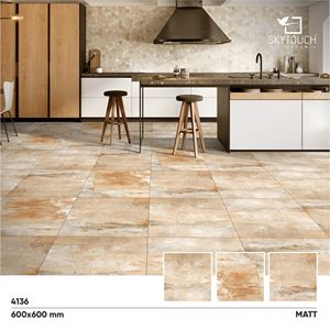 Azulejos de porcelana marrón delgado de nuevo material de fábrica de India, azulejos de piso de proyecto interior mate - Product Image 2