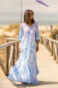 2022 nuevo vestido largo para mujer estilo bohemio con cuello en V sin mangas vestido informal para verano playa fiesta de noche hasta el suelo estilo dulce - Product Image 3