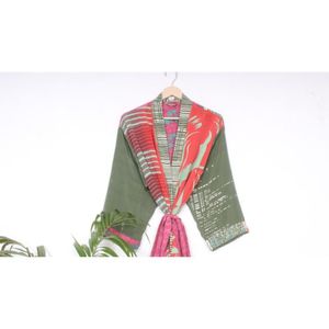 ชุดคลุมอาบน้ำสำหรับผู้หญิงชุดคลุมอาบน้ำชุดคลุมคลุมอาบน้ำงานเย็บปะสำหรับเจ้าสาวของขวัญเพื่อนเจ้าสาวชุดคลุมอาบน้ำสไตล์วินเทจใส่อยู่บ้าน - Product Image 3