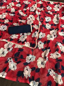 Vêtements pour femmes, tissu Georgette avec bordure en dentelle de perles et pièce assortie - Product Image 6