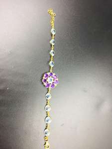 Charming <b>Sterling</b> <b>Silver</b> 925 Gold Plated Flower <b>Bracelets</b> - Product Image 3