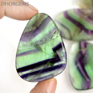 Cabujones de Fluorita Multicolor Dhorgems al por Mayor, Cristales de Fluorita Natural Lisos, Piedras Preciosas Sueltas, Cortes Ovalados/Pera/Triangulares de Fantasía - Product Image 3