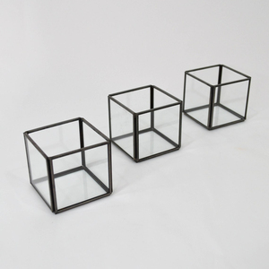Terrarium géométrique en verre de 3 pouces pour décoration de table de mariage / pot à succulentes / kit de terrarium - Créations artisanales - Product Image 1