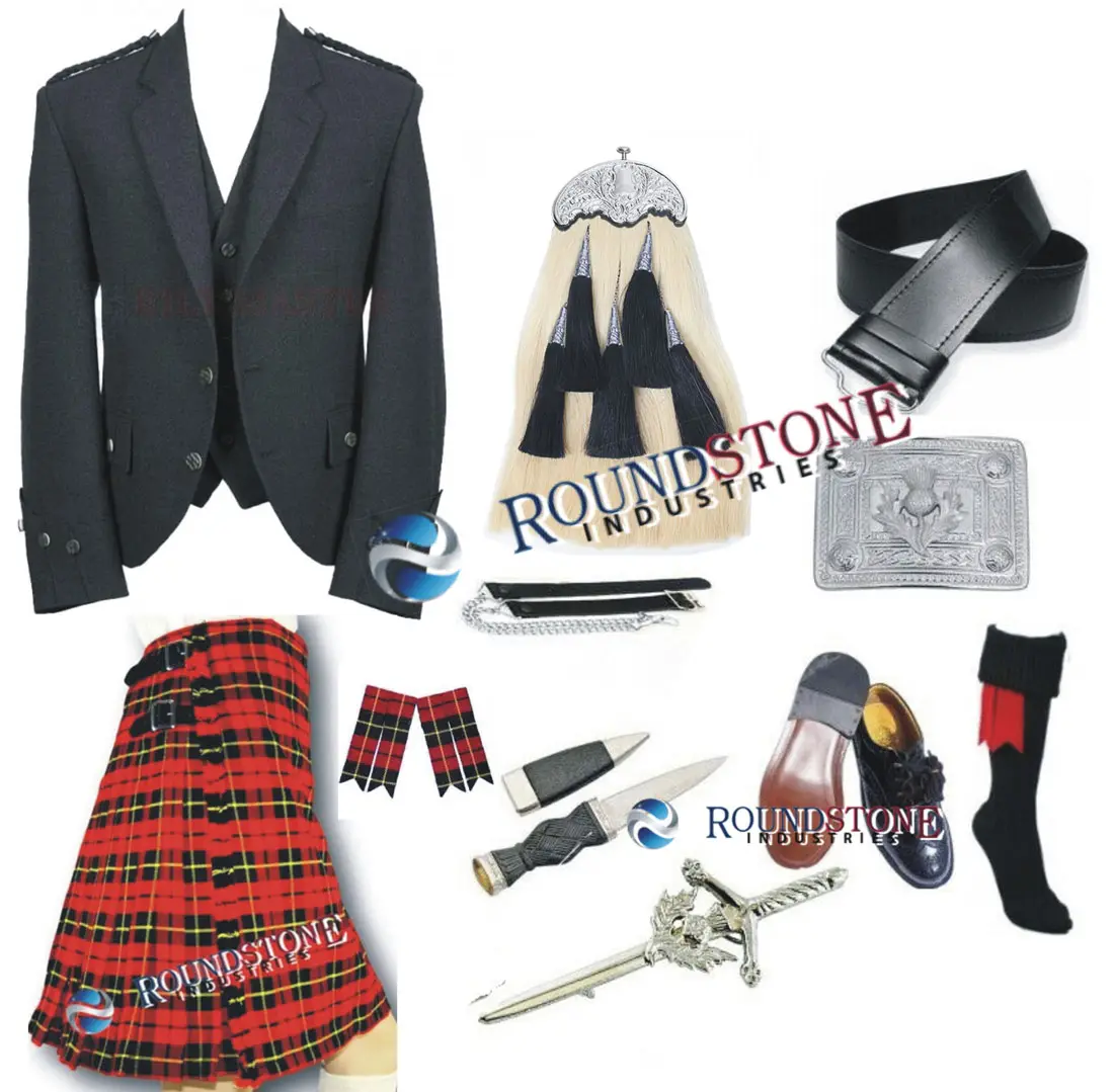 Sepatu Pantofel Tartan Kilt 8 Yard, Paket Campuran Wol Akrilik KILTS-ARGYLL JACKET_HORSE, Sepatu Olahraga Rambut Kuda