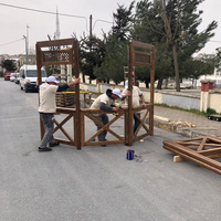 Gazebos d'extérieur Jidar Octagon de haute qualité avec toit en acier, couleur naturelle, montage facile, longue durée de vie, respectueux de l'environnement, fabriqué en Turquie