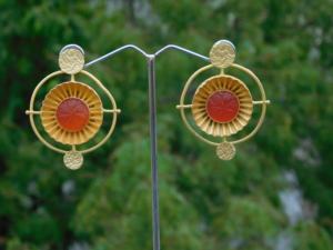 ต่างหูหมุดห่วงหินสำหรับผู้หญิงและเด็กผู้หญิง,แบบแฮนด์เมดยอดนิยม - Product Image 4