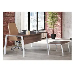 Modern Design Melamine PVC Edge Banded Mdflam Table Executive Office Furniture Manager Desk With Etagere and Coffee Table