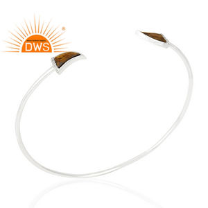 Charming Horn Tiger Eye <b>Gemstone</b> <b>Bracelet</b> Fine Sterling 925 Silver Designer Cuff <b>Bracelet</b> Jewelry Supplier Classic Collection - Product Image 1