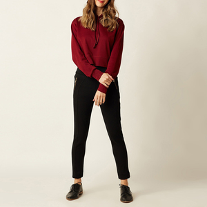 Sudadera con capucha con logotipo personalizado para mujer, top corto con capucha para niña, Sudadera con capucha de gran tamaño para mujer - Product Image 4