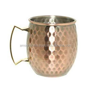 Cobre Mate Acabado Drinkware Bee Hive Martillado Cobre Moscú Mula Taza Barril Martillado Cobre Moscú Mula Taza - Product Image 1