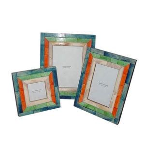 Premium Rectangular Multicolor Striped Bone Picture <b>Frame</b> - Product Image 1