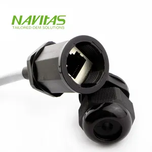 Kustom rakitan kabel konektor tahan air IP67 RJ45