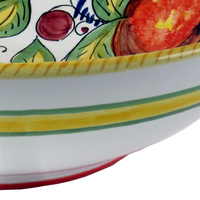 Bol rond en céramique de 30 cm / 11,8 pouces avec motif poire, pomme, citron et grenade, fait à la main en Italie