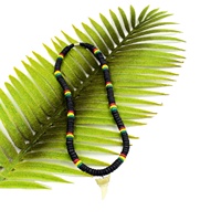 Collier Pendentif Artisanal Perlé en Noix de Coco Style Rasta, Bijou de Mode Jamaïcain pour Hommes, Fabriqué aux Philippines