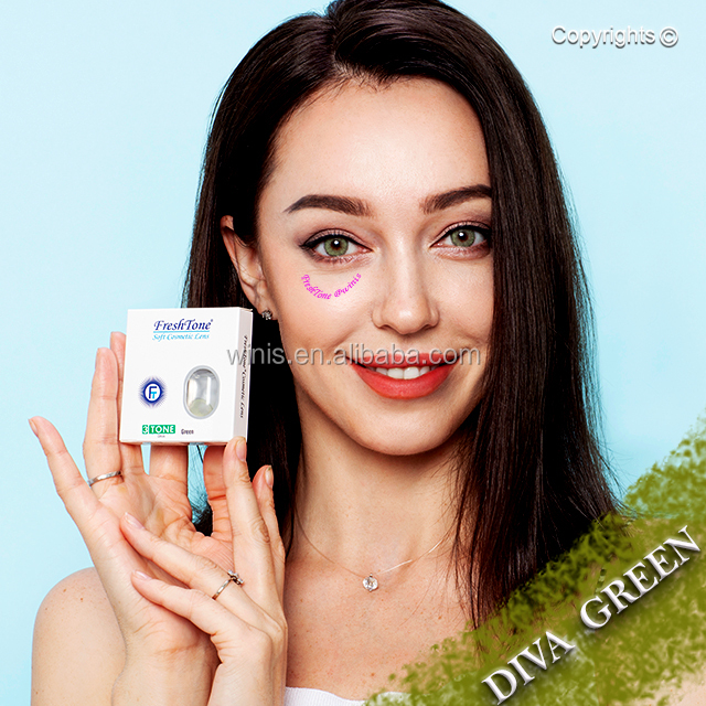 Корея 14,2 мм Карие Diva FT-30D2 зеленый цветные контактные линзы для глаз