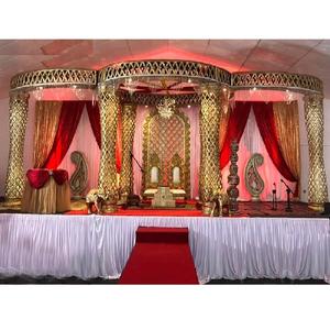 Modern <b>Wedding</b> Crystal Mandap Decoration Big Fat Indian <b>Wedding</b> Mandap Decor Buy Indian <b>Wedding</b> Golden Diamond Mandap Arizona - Product Image 1