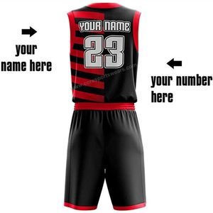 ชุดเสื้อบาสเก็ตบอลสีแดงและสีขาวที่กำหนดเองสำหรับผู้ชายชุดกีฬาทำให้ทีมพิมพ์เครื่องแบบหมายเลขชื่อทีมและชุดชื่อของคุณ - Product Image 5