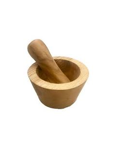 Mortero y pilón de madera de acacia de 5 pulgadas, hecho a mano, para triturar especias y ajo, con tamaño personalizado y precio económico - Product Image 1