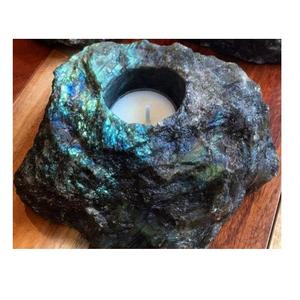Bougeoir en pierre naturelle en Labradorite, bougeoir en agate naturelle, vente en gros - Product Image 3