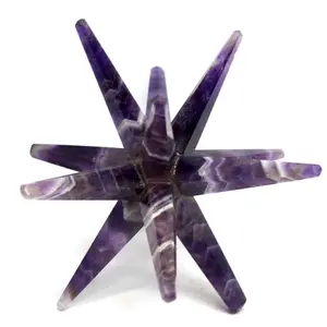 Natural crystal wholesale Gemstones Amethyst 12 pointed Merkaba Star Beautiful super Quality