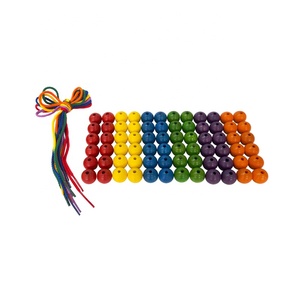 Cuentas de madera para entrenamiento de niños, clavijas de madera para juguetes, juguetes de enhebrado de madera - Product Image 2