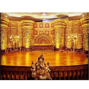 Tamil boda recepción etapa de decoración gran Srilankan boda escenario decoración increíble Sur boda oro etapa Se - Product Image 1
