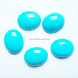 Round 4x4mm Blue <b>Turquoise</b> Cabochon Loose Gemstone Flat Back 100% Natural Certified Indian Manufacturer of Bulk Gemstones - Product Image 3