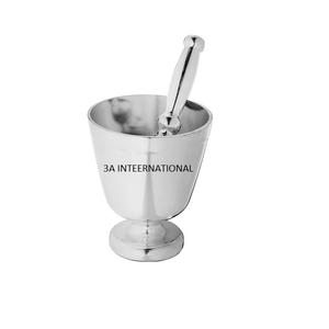 Mortero y Maja de Metal de Alta Calidad con Acabado Plateado, Herramienta de Cocina para Hierbas y Especias, Gran Venta - Product Image 5