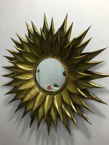 Espejo de pared decorativo con marco de Metal, decoración para el hogar, gran belleza, forma de hojas, marrón oscuro - Product Image 5