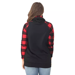 Sudadera con capucha y jersey negro con estilo para mujer, tejido de punto a la moda, etiqueta personalizada, lavado antiarrugas de talla grande - Product Image 2