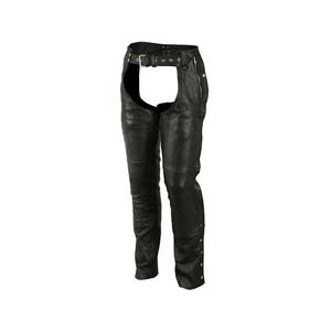 Chaps de motard confortables en cuir véritable noir de haute qualité pour homme, avec ceinture, style équestre et western - Product Image 1