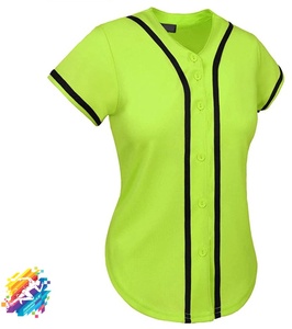 Maillot de baseball pour femmes, style hip-hop, boutons, designs sexy, en spandex/polyester, respirant et à séchage rapide - Product Image 2