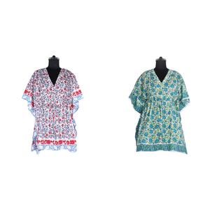 2025 venta al por mayor de lujo señoras caftán corto y Maxi vestido de mano bloque impreso caftán hecho a mano indio caftán Abaya caftán - Product Image 1